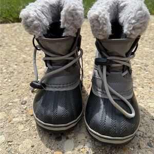 Sorel Kids Black and Gray Snow Boots